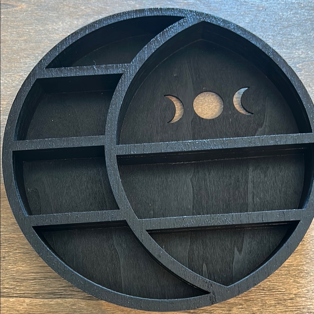 Black Wooden Moon Phase Shelf